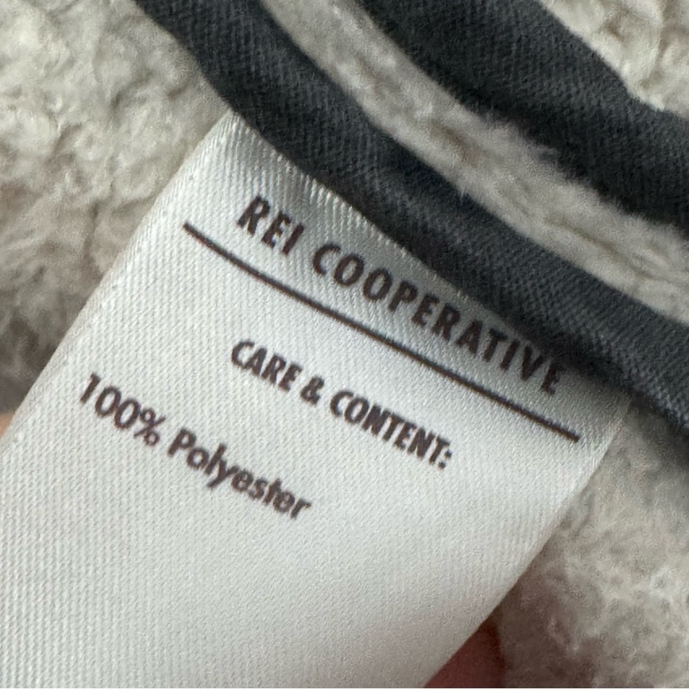 REI Sherpa Fleece Jacket Shawl Collar Cozy Outdoor Gorpcore Beige M - Picture 6 of 7